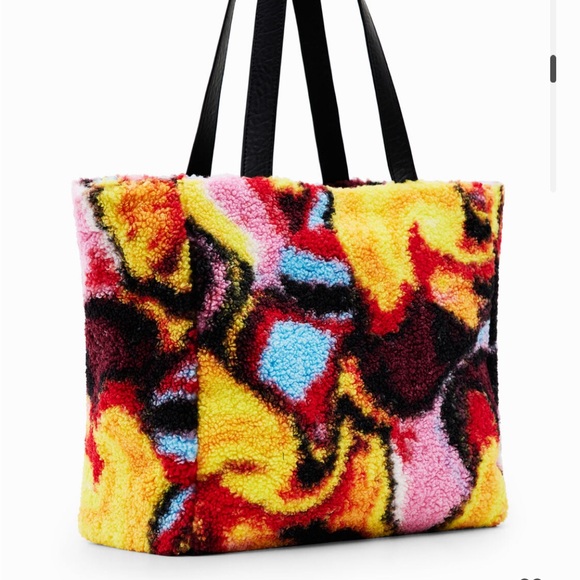 Desigual Faux sheepskin maxi shopper bag - Picture 2 of 12